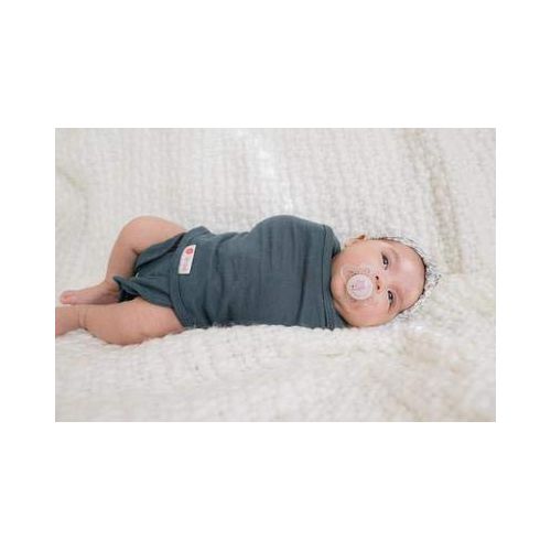  Embe embe 2-Way Starter Swaddle Blanket, 5-14 lbs, Diaper Change w/o Unswaddling, Legs in and Out Design, Warm Up or Cool Down 100% Cotton, 0-3 Months (Slate)