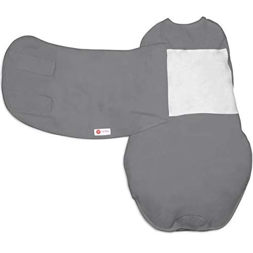  Embe embe 2-Way Starter Swaddle Blanket, 5-14 lbs, Diaper Change w/o Unswaddling, Legs in and Out Design, Warm Up or Cool Down 100% Cotton, 0-3 Months (Slate)