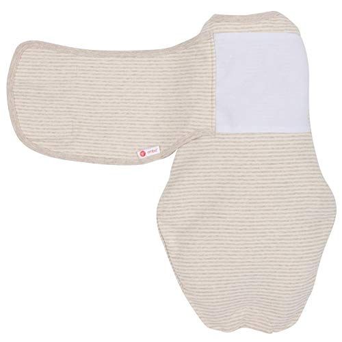  Embe embe 2-Way Organic Starter Swaddle Blanket, 5-14 lbs, Diaper Change w/o Unswaddling, Legs in and Out Design, Warm Up or Cool Down 100% Organic Cotton, 0-3 Months (Organic Oatmeal S