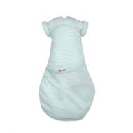 Embe embe 2-Way Transition Swaddle Sack, 12-18 lbs, Diaper Change w/o Unswaddling, Arms in and Out, Legs in and Out Design, Warm Up or Cool Down 100% Cotton, 3-6 Months (Mint Stripe)