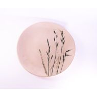 /EmbeCeramics Meadow plates, six plates, dinnerware plate, dinnerware set, natural ceramic, handmade plate, handmade ceramic, pressed flower decor