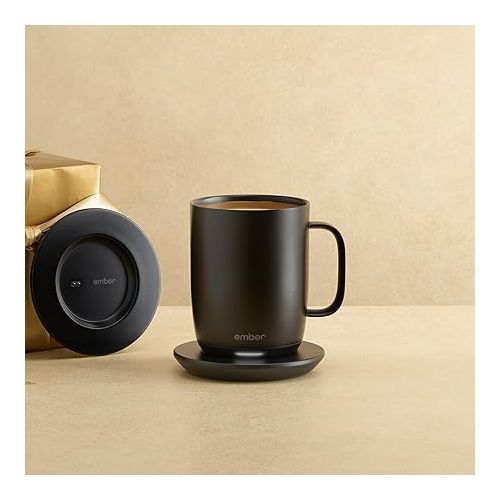  Ember Temperature Control Smart Mug 2, 14 Oz, App-Controlled Heated Coffee Mug with 80 Min Battery Life and Improved Design, Black