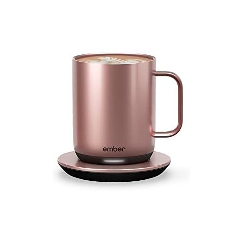  Ember Temperature Control Smart Mug 2, 10 oz, Rose Gold, 1.5-hr Battery Life - App Controlled Heated Coffee Mug