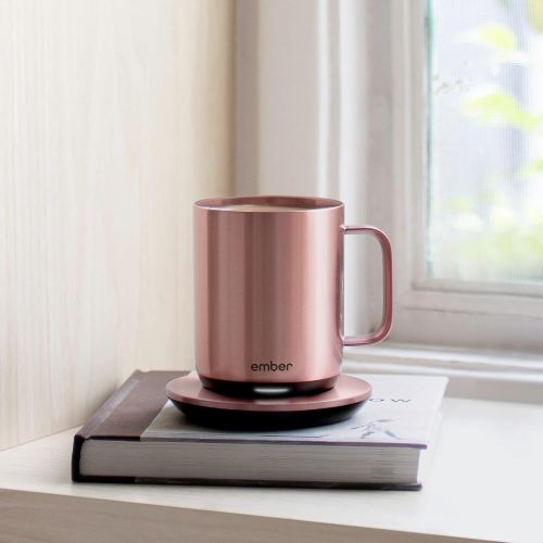  Ember Temperature Control Smart Mug 2, 10 oz, Rose Gold, 1.5-hr Battery Life - App Controlled Heated Coffee Mug