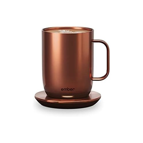  [아마존베스트]NEW Ember Temperature Control Smart Mug 2, 10 oz, Copper, 1.5-hr Battery Life - App Controlled Heated Coffee Mug - New & Improved Design