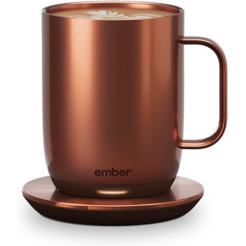  [아마존베스트]NEW Ember Temperature Control Smart Mug 2, 10 oz, Copper, 1.5-hr Battery Life - App Controlled Heated Coffee Mug - New & Improved Design