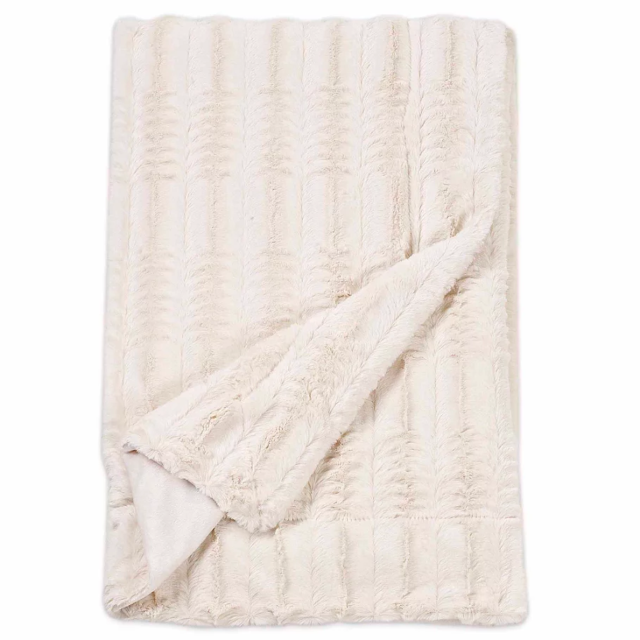  Embossed Faux Mink Fur Throw Blanket