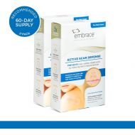 Embrace Scar Treatment, Silicone Sheets for New Scars with Active Scar Defense, Small 1.6 Inch Sheets, 6 Count, Recommended Full Treatment (60 Day Supply)