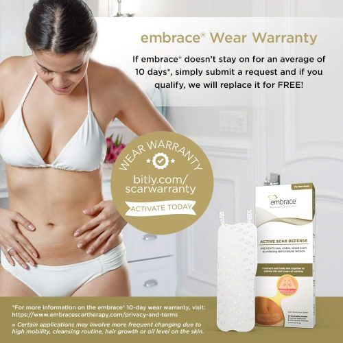  Embrace Scar Treatment, Silicone Sheets for New Scars with Active Scar Defense, Small 1.6 Inch Sheets, 6 Count, Recommended Full Treatment (60 Day Supply)