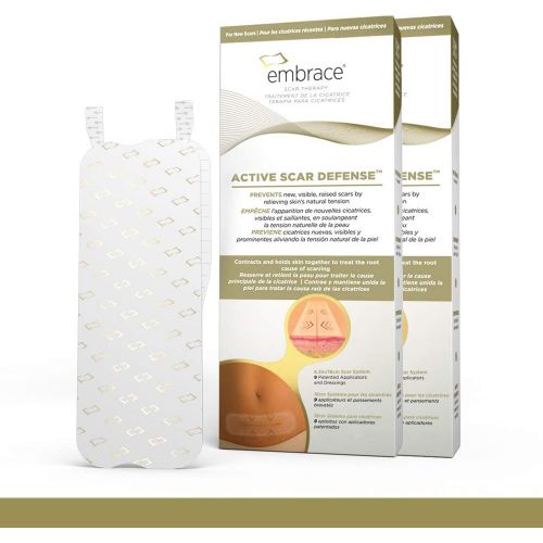  Embrace Scar Treatment, Silicone Sheets for New Scars with Active Scar Defense, Small 1.6 Inch Sheets, 6 Count, Recommended Full Treatment (60 Day Supply)