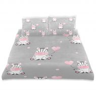 Embroidered senya 3 Pieces Duvet Cover Hippo Love Soft Warm Twin Bedding Set Quilt Bed Covers for Kids Boys Girls
