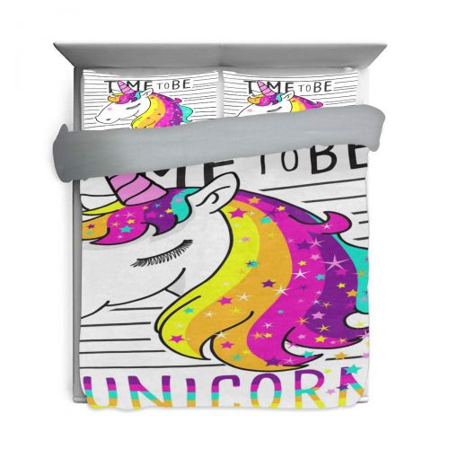  Embroidered senya 3 Pieces Duvet Cover Rainbow Color Unicorn Soft Warm Twin Bedding Set Quilt Bed Covers for Kids Boys Girls