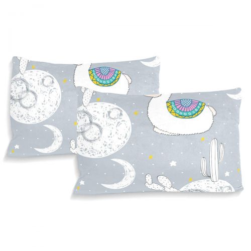  Embroidered senya 3 Pieces Duvet Cover Sleeping Llama Space Soft Warm Twin Bedding Set Quilt Bed Covers for Kids Boys Girls