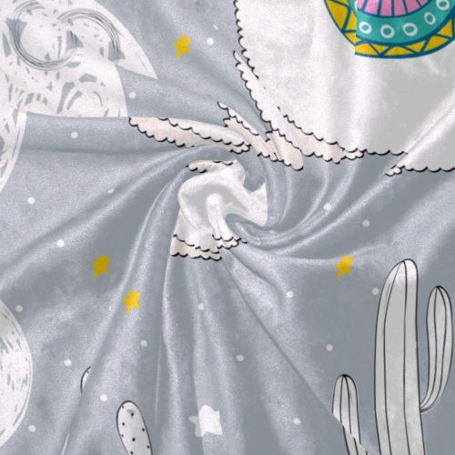  Embroidered senya 3 Pieces Duvet Cover Sleeping Llama Space Soft Warm Twin Bedding Set Quilt Bed Covers for Kids Boys Girls