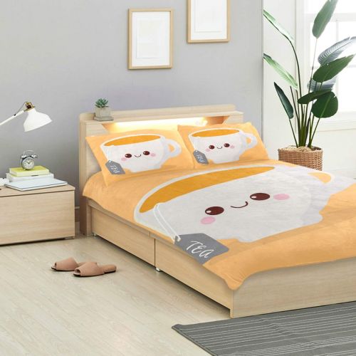  Embroidered senya 3 Pieces Duvet Cover Cartoon Cup Soft Warm Twin Bedding Set Quilt Bed Covers for Kids Boys Girls