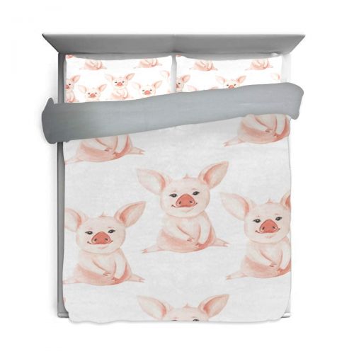  Embroidered senya Ultra Soft 3pc Duvet Cover Set Piggy Cute Printed Cotton Luxury Lightweight Microfiber Velvet Warm Cozy Bedding Set for Kids Boys Girls