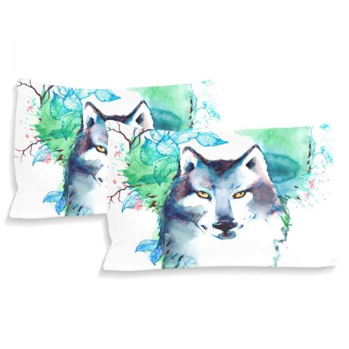  Embroidered senya 3 Pieces Duvet Cover Watercolor Wolf Soft Warm Twin Bedding Set Quilt Bed Covers for Kids Boys Girls