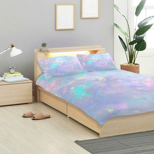  Embroidered senya Ultra Soft 3pc Duvet Cover Set Opal Gemstone Printed Cotton Luxury Lightweight Microfiber Velvet Warm Cozy Bedding Set for Kids Boys Girls