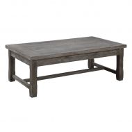 Emerald Home Furnishings Emerald Home Paladin Rustic Charcoal Gray Coffee Table with Plank Style Top And Farmhouse Timber Legs