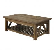 Emerald Home Furnishings Emerald Home Hanover Burnished Oak Coffee Table with Lift Top Storage And Open Storage Shelf