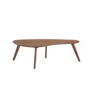 Emerald Home Furnishings Emerald Home Simplicity Walnut Brown Coffee Table with Curved, Tear Drop Shaped Top And Round, Slanted Legs