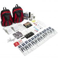 Emergency Zone The Essentials Complete Deluxe Survival 72-Hour Kit, Prepare Your Family for disasters. Emergency Disaster Go Bag- Available in 2 & 4 Person, Red or Black Bag.