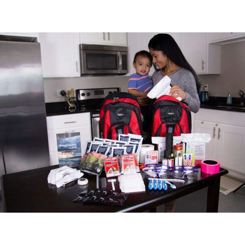  Emergency Zone The Essentials Complete Deluxe Survival 72-Hour Kit, Prepare Your Family for disasters. Emergency Disaster Go Bag- Available in 2 & 4 Person, Red or Black Bag.