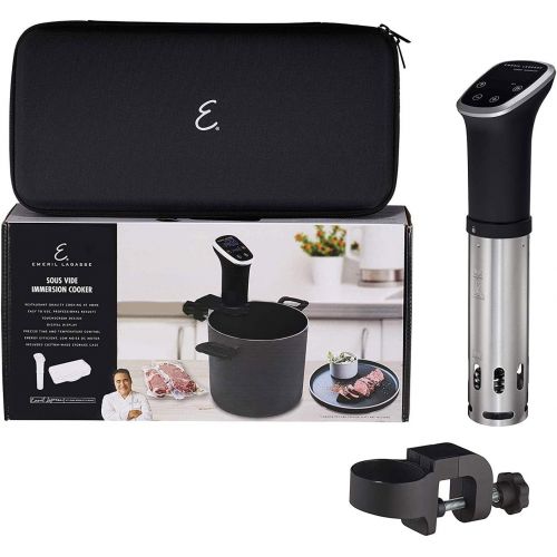  Emeril Lagasse Digital Touchscreen Sous Vide Cooker Immersion Circulator Machine with Temperature Control, Mounting Clip, Recipes, and Storage Case