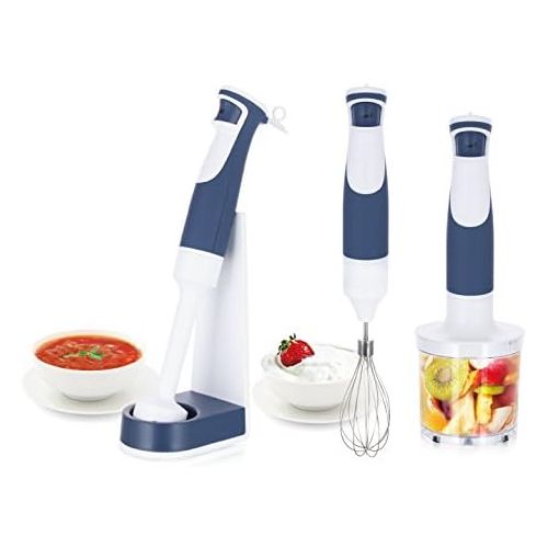  [아마존베스트]Emerio Hand Blender Set with Stand, BPA-Free, Swiss Design, 1-Finger Speed Control, High Performance DC Motor, 500 Watt, HB-114250.2