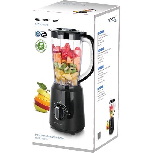  [아마존베스트]Emerio Blender BL-124816.1, BPA-free, crush ice function, 1.5 litre container, 2 speeds and pulse function, stainless steel knife unit, safety switch, dishwasher safe, 500 watts.