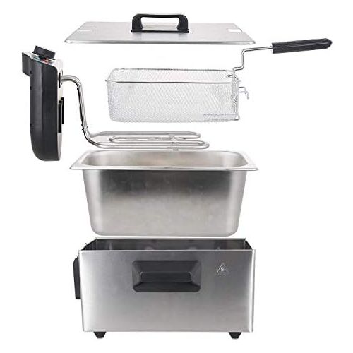  [아마존베스트]Emerio DF-120482 Cold Zone Fryer, 3.0 L, Stainless Steel, BPA-Free, 2000, 3 Litres, Silver