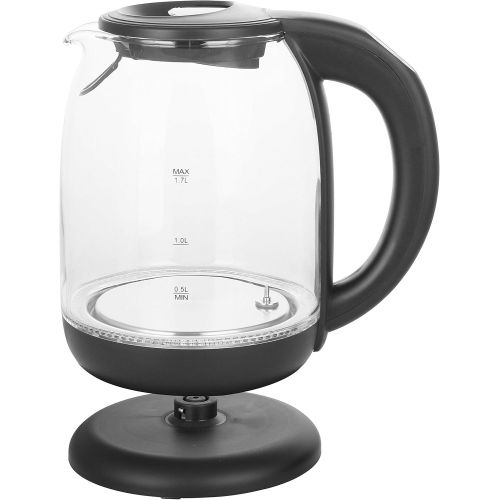  [아마존베스트]Emerio WK-119255 glass kettle with temperature selection (60 °C/70 °C/80 °C/90 °C/100 °C), BPA-free, run-dry protection, auto-off, 2200 watts, stainless steel, 1.7 litres