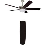 Emerson CF788AP Carrera Grande Eco Ceiling Fan, Antique Pewter with Emerson B79CH Hand Carved Wood Blades, 31-Inch Long, 6.5-Inch Wide, Chocolate, Set of 5
