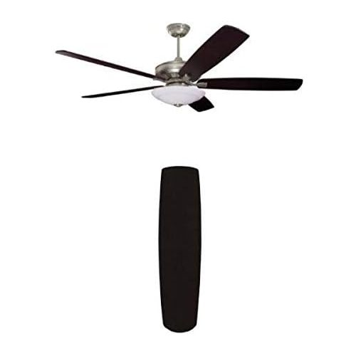  Emerson CF788AP Carrera Grande Eco Ceiling Fan, Antique Pewter with Emerson B79CH Hand Carved Wood Blades, 31-Inch Long, 6.5-Inch Wide, Chocolate, Set of 5