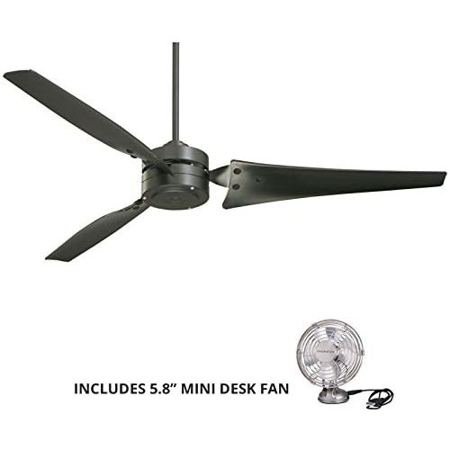  Emerson CF765BQ, Loft Barbeque Black Energy Star 60 Outdoor Ceiling Fan with Wall Control (Includes Mini Desk Fan)