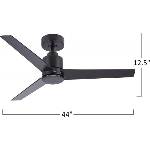  Emerson Kathy Ireland Home Arlo Outdoor Ceiling Fan with Remote Control, 44 Inch Modern Metal Fixture, Wet Rated with Weather-Resistant Blades Semi Flush Downrod Mount Light Kit Adaptable,