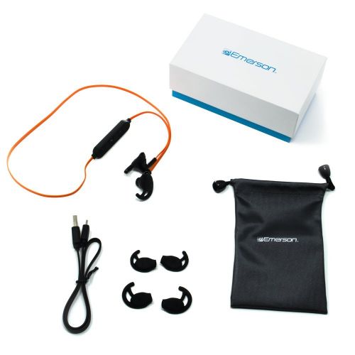  Emerson Radio Emerson Wireless In-Ear Bluetooth Sports Earbuds Headphones with Universal Mic and Remote and Tangle free cable ER106001