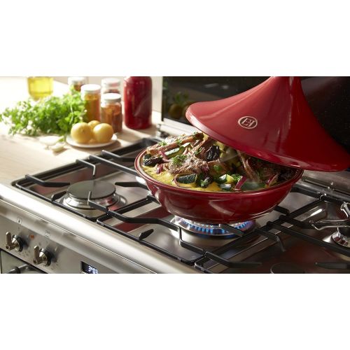  Emile Henry Eh345632 Tajine - Schmortopf - Keramik - Grand Cru / Rot Ø 32 cm