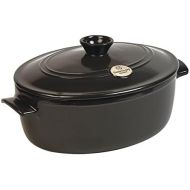 [아마존베스트]Emile Henry Made In France Flame Oval Stewpot Dutch Oven, 6.3 quart, Charcoal