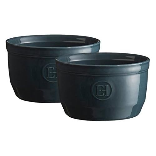 Emile Henry Made in France 8.5 oz Ramekin (Set of 2), 4 by 25, Blue Flame: Kitchen & Dining