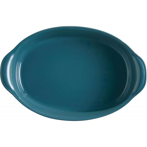  Emile Henry Ultime Large Oval Oven Dish, 4 quart, Blue Flame