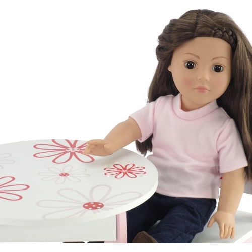  Emily Rose Doll Clothes 18 Inch Doll Furniture Fits 18 American Girl Dolls - Floral Table and Chairs