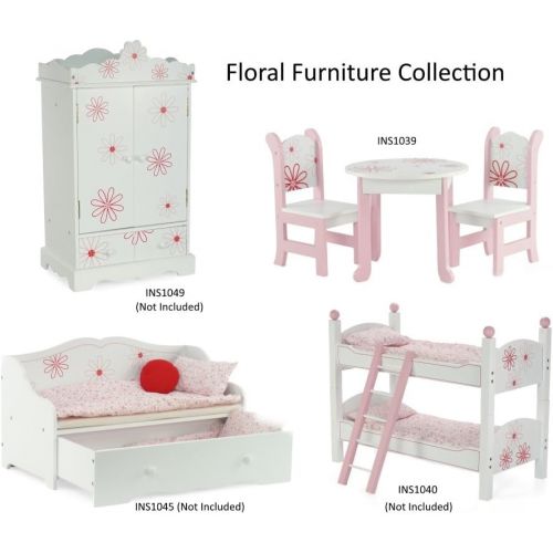  Emily Rose Doll Clothes 18 Inch Doll Furniture Fits 18 American Girl Dolls - Floral Table and Chairs