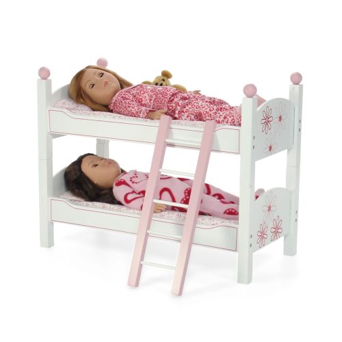  Emily Rose Doll Clothes 18 Inch Doll Floral Bunk Bed Furniture including Quilted Bedding and Mattresses - Beds Fit 18 American Girl Dolls