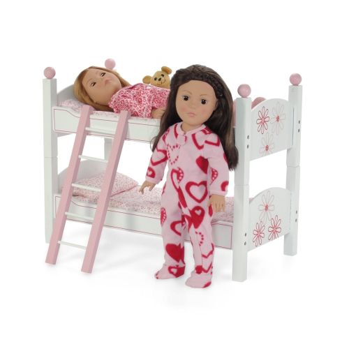  Emily Rose Doll Clothes 18 Inch Doll Floral Bunk Bed Furniture including Quilted Bedding and Mattresses - Beds Fit 18 American Girl Dolls