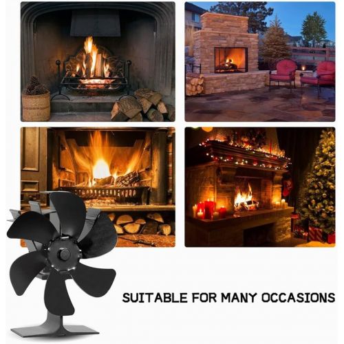  Emilykylie Home SF205G Fireplace 6 Blade Heat Supplies Stove Fan Komin Log Wood Burner Eco Friendly Quiet Fan Efficient Heat Distribution