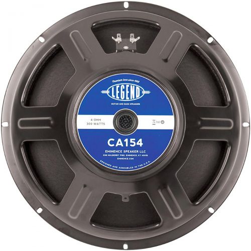  Eminence},description:The Eminence Legend CA154 is a pro sound 15 woofer for use in bass guitar cabinets or in PA cabinets. Four Ohm driver with High SPL.