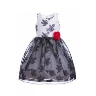 Emma+Riley Emma Riley Girls Sleeveless Printed Floral Tulle Princess Party Dress with Rosette Flower