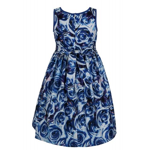  Emma+Riley Emma Riley Girls Satin Floral Party Dress