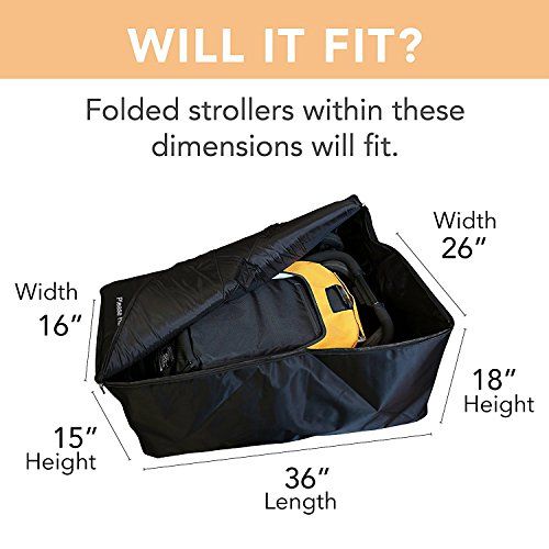  Emmzoe XL Stroller Padded Luggage Check-In Travel Bag Case, Durable, Waterproof, Easy Roll For Storage